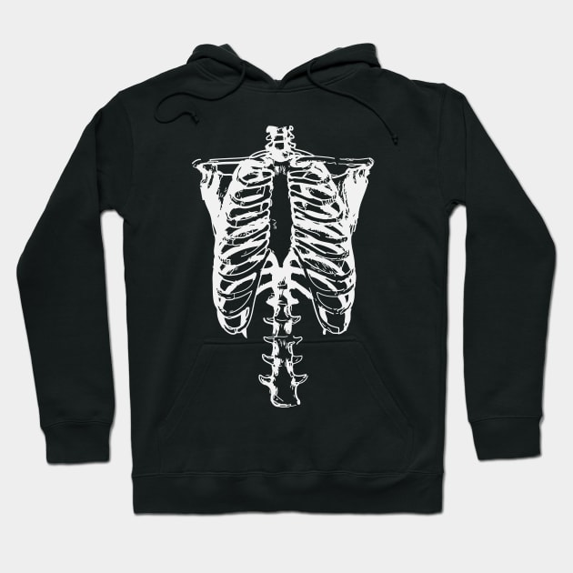 Men's Skeleton X-Ray Halloween TShirt - Torso Rib Cage X-Ray View Hoodie by Emoji